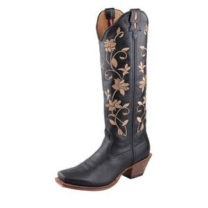 Twisted X black and gold embroidered boots